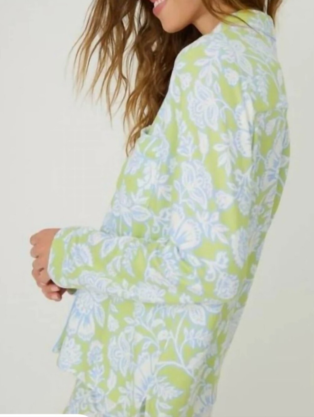 PJ Salvage Womens Electric Lime Beautiful Life Floral Print Pajama Set. Sz M NWT - Picture 5 of 10